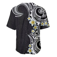 Aloha Polynesian Plumeria Flower Baseball Jersey Black White Color LT03 - Polynesian Pride
