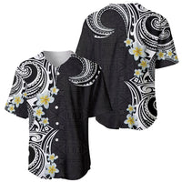 Aloha Polynesian Plumeria Flower Baseball Jersey Black White Color LT03 - Polynesian Pride