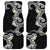 Aloha Polynesian Plumeria Flower Car Mats Black White Color