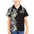 Aloha Polynesian Plumeria Flower Family Matching Mermaid Dress and Hawaiian Shirt Black White Color