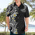 Aloha Polynesian Plumeria Flower Hawaiian Shirt Black White Color