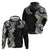 Aloha Polynesian Plumeria Flower Hoodie Black White Color