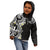 Aloha Polynesian Plumeria Flower Kid Hoodie Black White Color