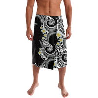 Aloha Polynesian Plumeria Flower Lavalava Black White Color LT03 Black - Polynesian Pride