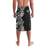 Aloha Polynesian Plumeria Flower Lavalava Black White Color LT03 - Polynesian Pride