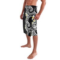 Aloha Polynesian Plumeria Flower Lavalava Black White Color LT03 - Polynesian Pride