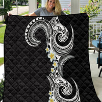 Aloha Polynesian Plumeria Flower Quilt Black White Color LT03 Black - Polynesian Pride