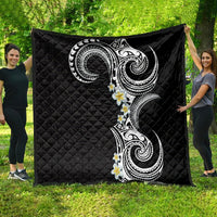 Aloha Polynesian Plumeria Flower Quilt Black White Color LT03 - Polynesian Pride