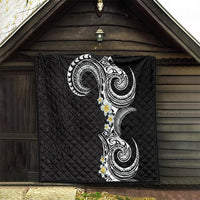 Aloha Polynesian Plumeria Flower Quilt Black White Color LT03 - Polynesian Pride