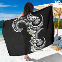 Aloha Polynesian Plumeria Flower Sarong Black White Color LT03 One Size 44 x 66 inches Black - Polynesian Pride