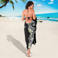 Aloha Polynesian Plumeria Flower Sarong Black White Color LT03 - Polynesian Pride