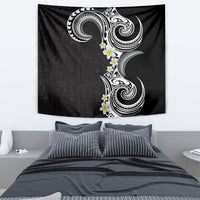 Aloha Polynesian Plumeria Flower Tapestry Black White Color LT03 - Polynesian Pride