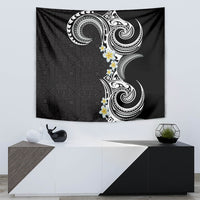 Aloha Polynesian Plumeria Flower Tapestry Black White Color LT03 - Polynesian Pride