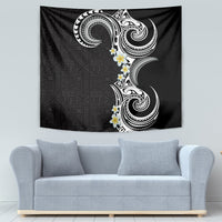 Aloha Polynesian Plumeria Flower Tapestry Black White Color LT03 - Polynesian Pride