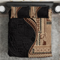 Samoa Siapo Motif and Tapa Pattern Half Style Bedding Set Beige Color LT03 Beige - Polynesian Pride