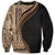 Samoa Siapo Motif and Tapa Pattern Half Style Sweatshirt Beige Color