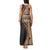 Samoa Siapo Motif and Tapa Pattern Half Style Tank Maxi Dress Beige Color