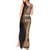 Samoa Siapo Motif and Tapa Pattern Half Style Tank Maxi Dress Beige Color