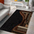 Samoa Siapo Motif and Tapa Pattern Half Style Area Rug Black Color