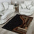 Samoa Siapo Motif and Tapa Pattern Half Style Area Rug Black Color