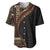 Samoa Siapo Motif and Tapa Pattern Half Style Baseball Jersey Black Color