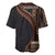 Samoa Siapo Motif and Tapa Pattern Half Style Baseball Jersey Black Color