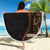 Samoa Siapo Motif and Tapa Pattern Half Style Beach Blanket Black Color