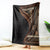 Samoa Siapo Motif and Tapa Pattern Half Style Blanket Black Color