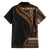 Samoa Siapo Motif and Tapa Pattern Half Style Family Matching Long Sleeve Bodycon Dress and Hawaiian Shirt Black Color