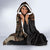 Samoa Siapo Motif and Tapa Pattern Half Style Hooded Blanket Black Color