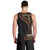 Samoa Siapo Motif and Tapa Pattern Half Style Men Tank Top Black Color