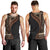 Samoa Siapo Motif and Tapa Pattern Half Style Men Tank Top Black Color