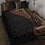 Samoa Siapo Motif and Tapa Pattern Half Style Quilt Bed Set Black Color