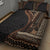 Samoa Siapo Motif and Tapa Pattern Half Style Quilt Bed Set Black Color