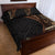 Samoa Siapo Motif and Tapa Pattern Half Style Quilt Bed Set Black Color