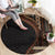 Samoa Siapo Motif and Tapa Pattern Half Style Round Carpet Black Color