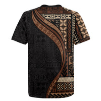 Samoa Siapo Motif and Tapa Pattern Half Style Rugby Jersey Black Color LT03 - Polynesian Pride