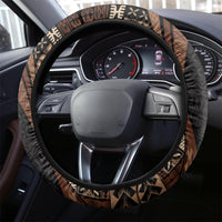 Samoa Siapo Motif and Tapa Pattern Half Style Steering Wheel Cover Black Color LT03 - Polynesian Pride
