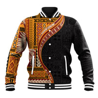 Samoa Siapo Motif and Tapa Pattern Half Style Baseball Jacket Yellow Color LT03 Unisex Yellow - Polynesian Pride