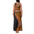 Samoa Siapo Motif and Tapa Pattern Half Style Family Matching Tank Maxi Dress and Hawaiian Shirt Yellow Color