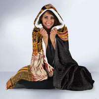 Samoa Siapo Motif and Tapa Pattern Half Style Hooded Blanket Yellow Color LT03 - Polynesian Pride