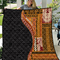 Samoa Siapo Motif and Tapa Pattern Half Style Quilt Yellow Color LT03 Yellow - Polynesian Pride