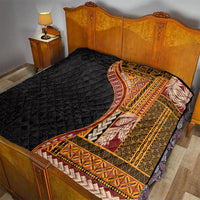 Samoa Siapo Motif and Tapa Pattern Half Style Quilt Yellow Color LT03 - Polynesian Pride