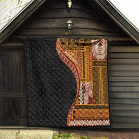 Samoa Siapo Motif and Tapa Pattern Half Style Quilt Yellow Color LT03 - Polynesian Pride