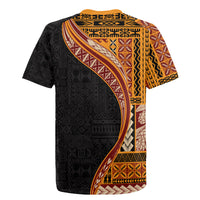 Samoa Siapo Motif and Tapa Pattern Half Style Rugby Jersey Yellow Color LT03 - Polynesian Pride