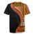 Samoa Siapo Motif and Tapa Pattern Half Style Rugby Jersey Yellow Color