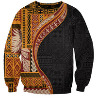 Samoa Siapo Motif and Tapa Pattern Half Style Sweatshirt Yellow Color LT03 Unisex Yellow - Polynesian Pride