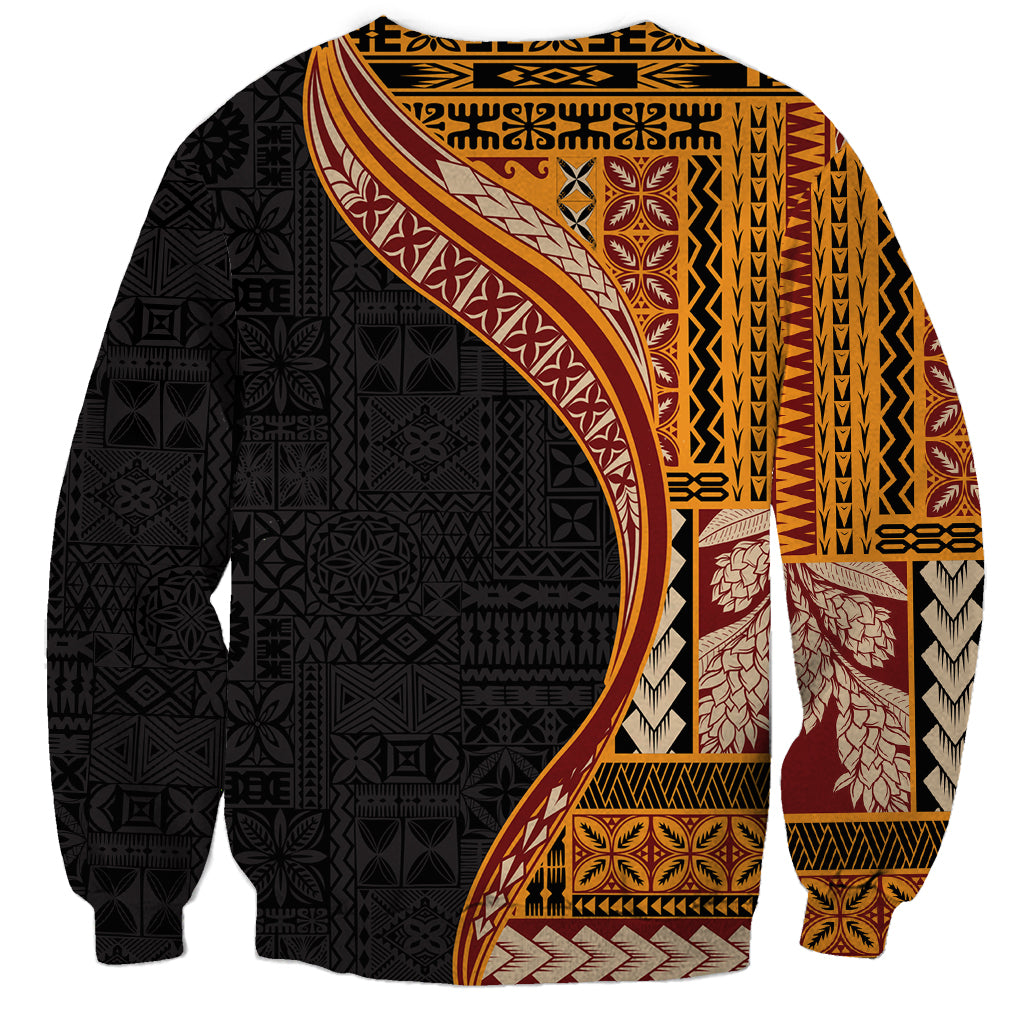 Samoa Siapo Motif and Tapa Pattern Half Style Sweatshirt Yellow Color LT03 - Polynesian Pride