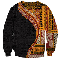 Samoa Siapo Motif and Tapa Pattern Half Style Sweatshirt Yellow Color LT03 - Polynesian Pride