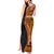 Samoa Siapo Motif and Tapa Pattern Half Style Tank Maxi Dress Yellow Color